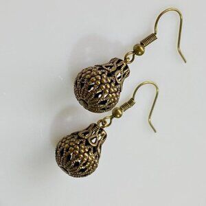Antique Brass Filigree Earrings
